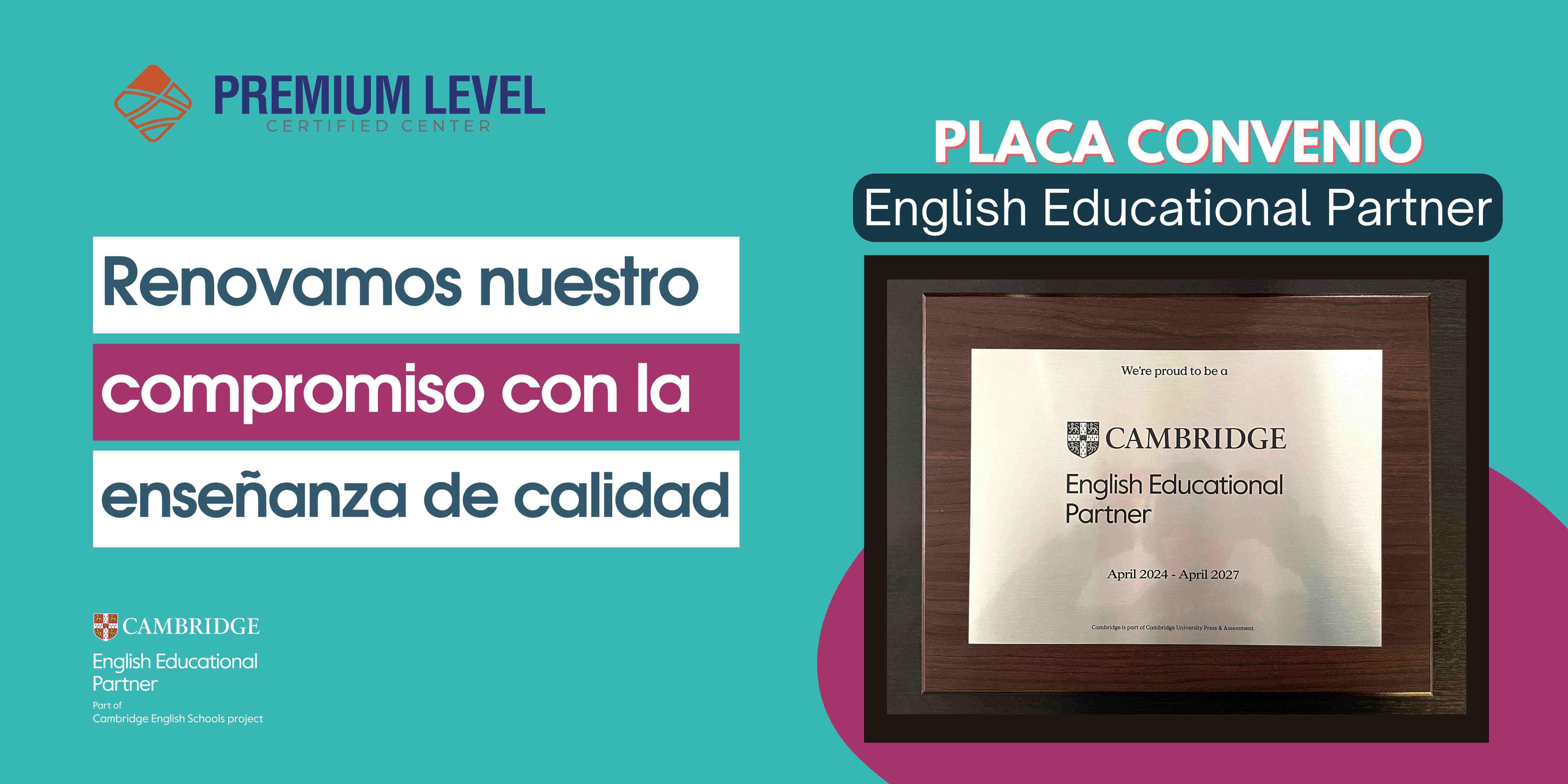 Nos convertimos en elprimer centro del Ecuador en obtener la categoría de convenio English Educational Partner con Cambridge